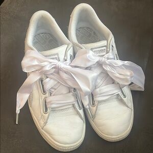 Puma Women's White Sneakers with Satin Laces